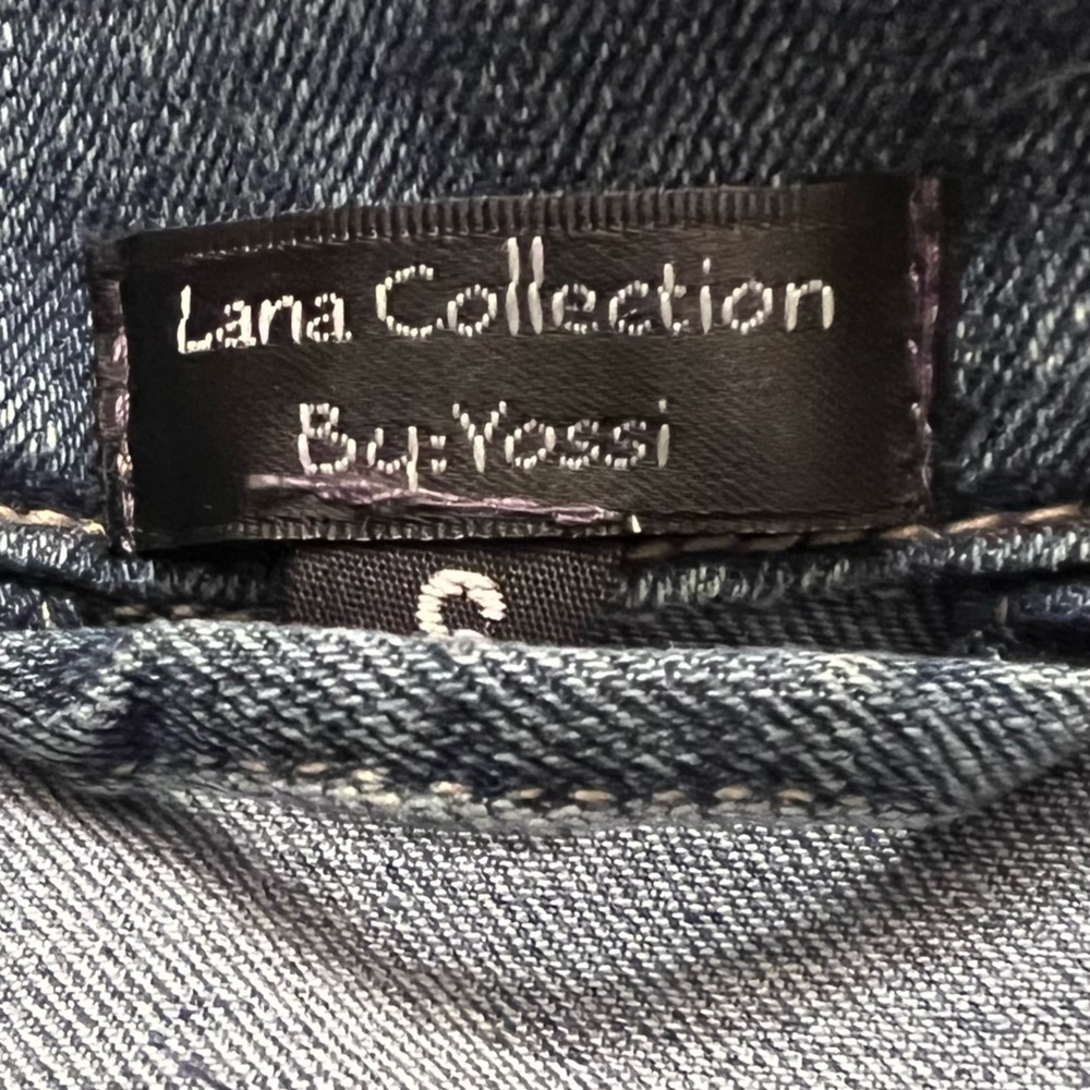 Lana Collection by Yossi denim jean jacket all you need is love small EUC - Picture 8 of 9